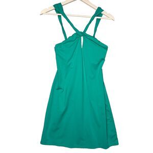 Athleta Kiki Swim Dress Aqua Built-In Bra Key Hole Neck Sport